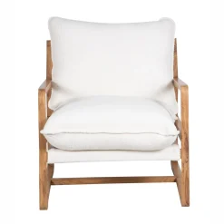 Fauteuil tissu bouclette blanc | Lucca