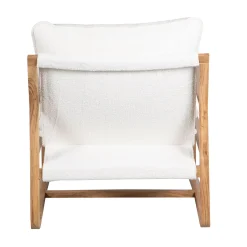 Fauteuil tissu bouclette blanc | Lucca