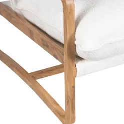 Fauteuil tissu bouclette blanc | Lucca