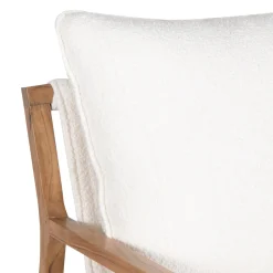 Fauteuil tissu bouclette blanc | Lucca