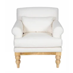 Fauteuil tissu bouclette blanc | Teddy