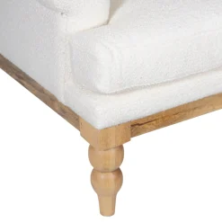 Fauteuil tissu bouclette blanc | Teddy