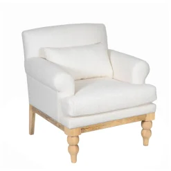 Fauteuil tissu bouclette blanc | Teddy