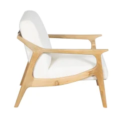 Fauteuil tissu bouclette blanc | Jade