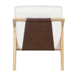 Fauteuil tissu bouclette blanc | Jade