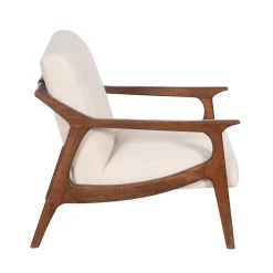 Fauteuil tissu bouclette gris | Jade