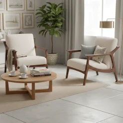 Fauteuil tissu bouclette gris | Jade