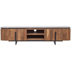 Grand meuble TV plateau marbre noir | Manguier Kfir
