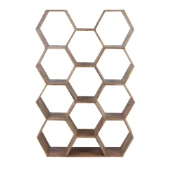 Grande étagère hexagonale | Bois de manguier
