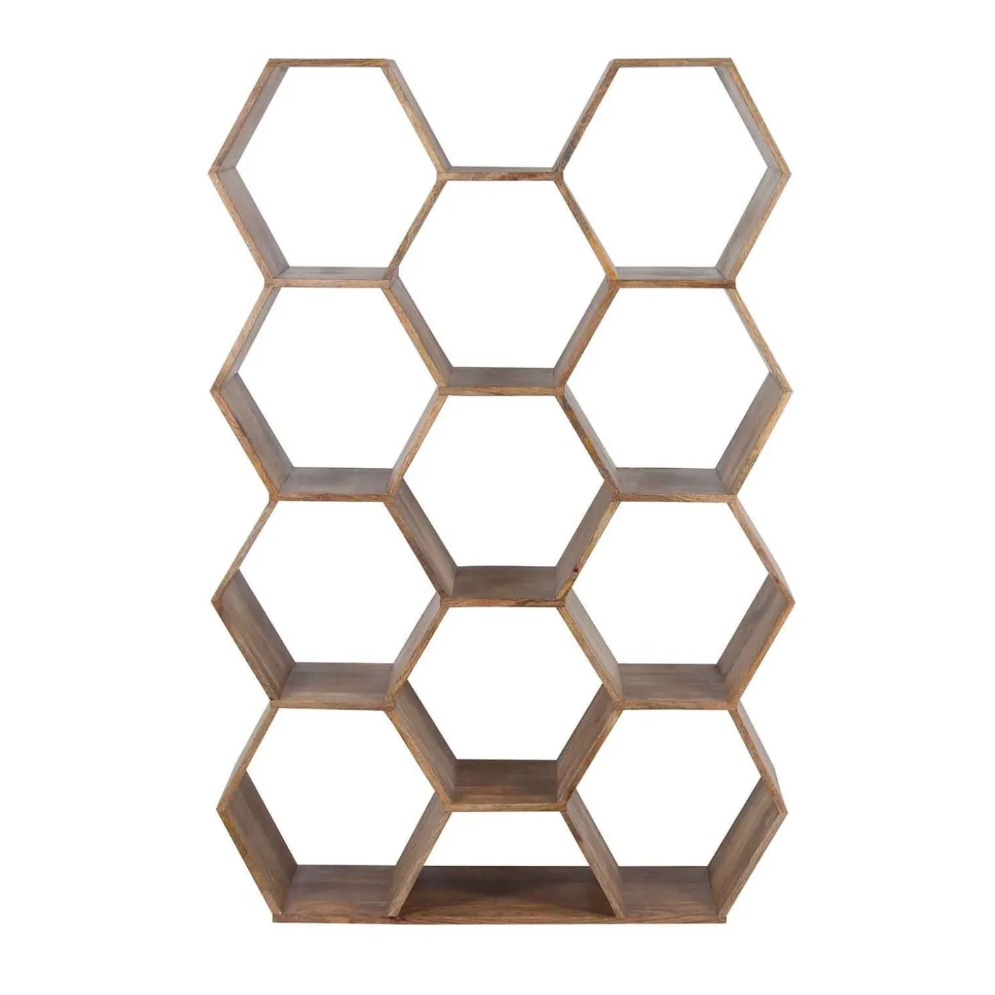 Grande étagère hexagonale | Bois de manguier