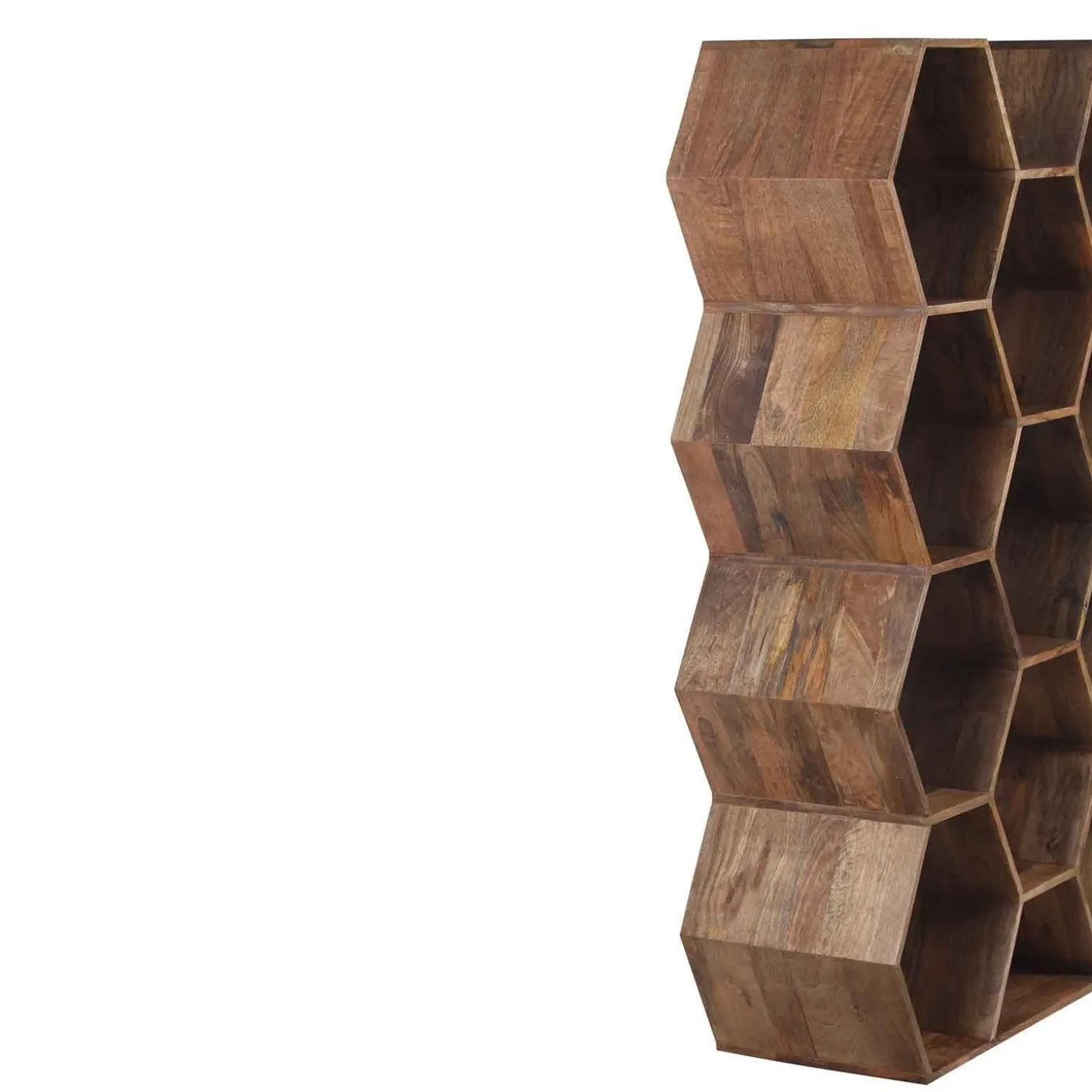 Grande étagère hexagonale | Bois de manguier