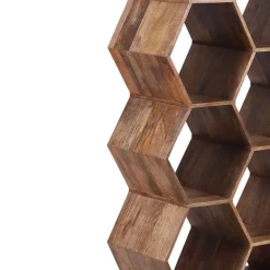 Grande étagère hexagonale | Bois de manguier