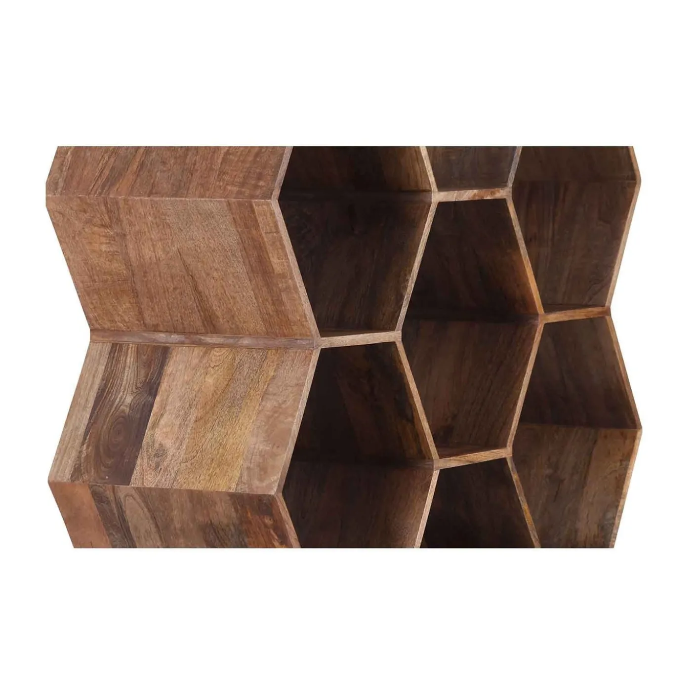 Grande étagère hexagonale | Bois de manguier