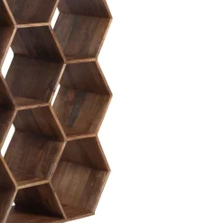 Grande étagère hexagonale | Bois de manguier