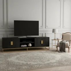 Meuble TV 220 Blackbone gold 4-portes