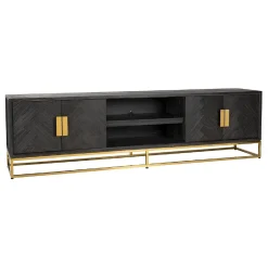 Meuble TV 220 Blackbone gold 4-portes