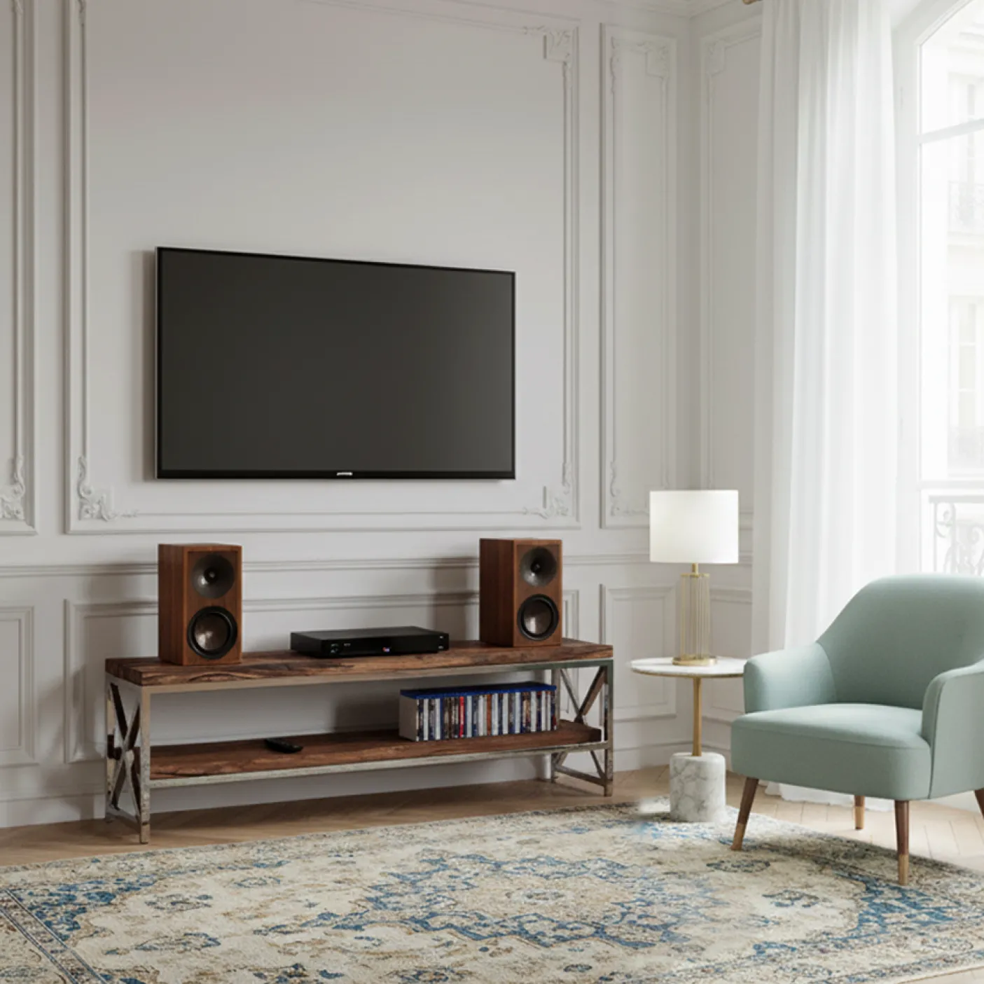 Meuble TV 2 etageres 140 cm | Chelsea