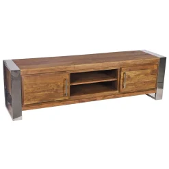 Meuble TV 2 portes | Acacia Stainless III