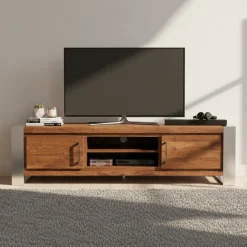 Meuble TV 2 portes | Acacia Stainless III