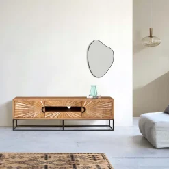 Meuble TV 2 portes 2 tiroirs | Manguier Solaris