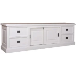 Meuble TV 2 portes 4 tiroirs | Pin Charme