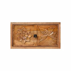 Meuble TV 2 tiroirs, 1 etagere 158cm en bois massif manguier - Sculture