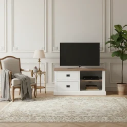 Meuble TV 2 tiroirs "Chêne et Pin Chic"