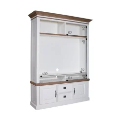 Meuble TV avec étagère 2 portes 2 tiroirs 