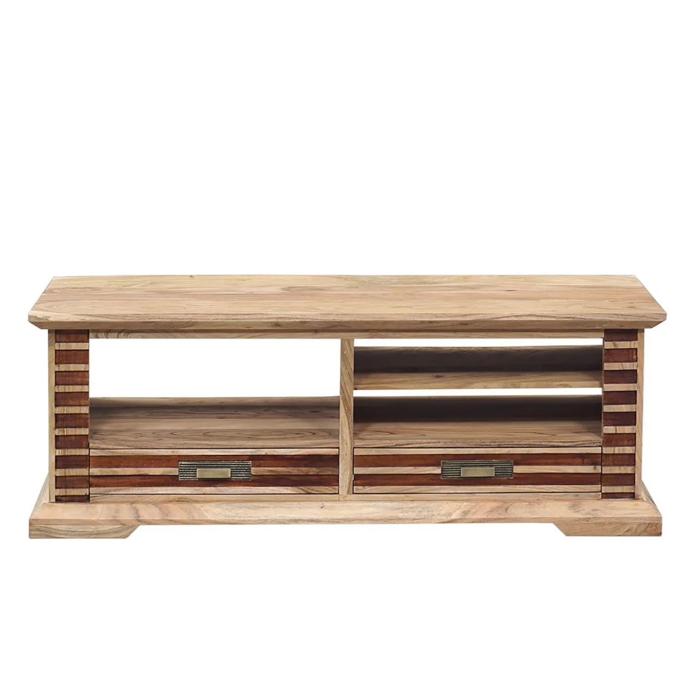 Meuble TV bois bicolore 2T 3N | Acacia Luxor