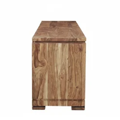 Meuble TV bois sculpté bicolore 160 2P 1T | Acacia Maya