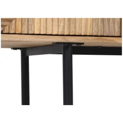 Meuble Tv bois sculpté motif géométrique 4P | Manguier Maglan