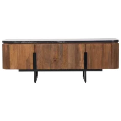 Meuble TV plateau marbre noir | Manguier Kfir