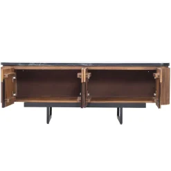 Meuble TV plateau marbre noir | Manguier Kfir