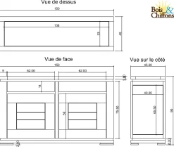 Petit buffet bois sculpté bicolore 2P 2T | Acacia Maya