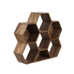 Petite étagère hexagonale | Bois de manguier