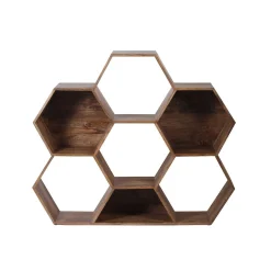 Petite étagère hexagonale | Bois de manguier