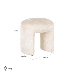 Pouf Fargo blanc chenille (Bergen 900 blanc chenille)