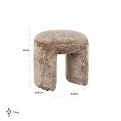 Pouf Fargo taupe chenille (Bergen 104 taupe chenille)