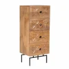Semainier 4 tiroirs en bois manguier massif - Sculture