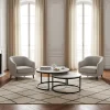 Set de 2 table basse ronde - Fer et marbre blanc "Lexington"