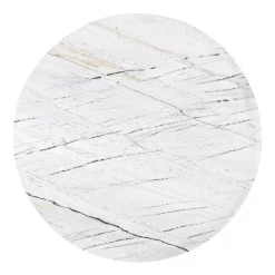 Set de 2 table basse ronde - Fer et marbre blanc "Lexington"