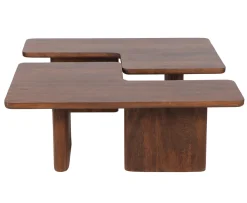 Set de 2 Table basse 110x70 cm brun | Ariel II