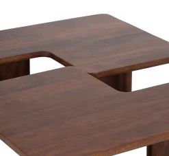 Set de 2 Table basse 110x70 cm brun | Ariel II