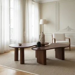 Set de 2 tables basses ovales | Acacia Arad