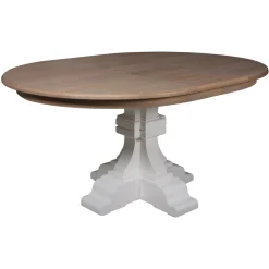Table à dîner ronde avec 1 allonge "Bernadette"