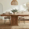 Table à manger carrée 130 cm avec rallonge | Acacia Punjab-II