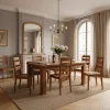 Table à manger en bois sculpté bicolore 160/240 | Acacia Maya