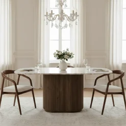 Table a manger plateau marbre 170x130 | Manguier Kfir III
