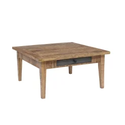 Table basse carrée 2 tiroirs | Manguier Farm II