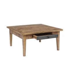 Table basse carrée 2 tiroirs | Manguier Farm II